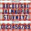 Custom Orange Royal-White Check Board 3D Pattern Design Bomber Full-Snap Varsity Letterman Jacket