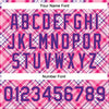 Custom Light Pink Purple-Pink Check Board 3D Pattern Design Bomber Full-Snap Varsity Letterman Jacket