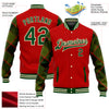 Custom Red Green-Cream Check Board 3D Pattern Design Bomber Full-Snap Varsity Letterman Jacket