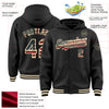 Custom Black Vintage USA Flag-Cream Bomber Full-Snap Varsity Letterman Hoodie Jacket