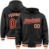 Custom Black Red-Cream Bomber Full-Snap Varsity Letterman Hoodie Jacket