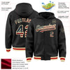 Custom Black Vintage USA Flag Cream-Red Bomber Full-Snap Varsity Letterman Hoodie Jacket