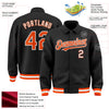 Custom Black Orange-White Bomber Full-Snap Varsity Letterman Lapel Collar Byron Jacket