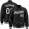 Custom Black White Bomber Full-Snap Varsity Letterman Lapel Collar Byron Jacket