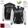 Custom Black White Bomber Full-Snap Varsity Letterman Two Tone Lapel Collar Byron Jacket