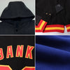 Custom Royal Black-Cream Bomber Full-Snap Varsity Letterman Hoodie Jacket