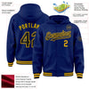 Custom Royal Black-Gold Bomber Full-Snap Varsity Letterman Hoodie Jacket