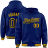 Custom Royal Black-Gold Bomber Full-Snap Varsity Letterman Hoodie Jacket