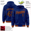 Custom Royal Black-Orange Bomber Full-Snap Varsity Letterman Hoodie Jacket