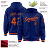 Custom Royal Orange Bomber Full-Snap Varsity Letterman Hoodie Jacket