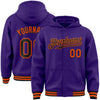 Custom Purple Black-Orange Bomber Full-Snap Varsity Letterman Hoodie Jacket