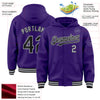 Custom Purple Black-Gray Bomber Full-Snap Varsity Letterman Hoodie Jacket