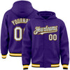 Custom Purple Black-Gold Bomber Full-Snap Varsity Letterman Hoodie Jacket