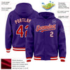 Custom Purple Red-White Bomber Full-Snap Varsity Letterman Hoodie Jacket