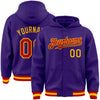 Custom Purple Red-Gold Bomber Full-Snap Varsity Letterman Hoodie Jacket