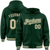 Custom Green Cream Bomber Full-Snap Varsity Letterman Hoodie Jacket