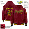 Custom Crimson Black-Gold Bomber Full-Snap Varsity Letterman Hoodie Jacket