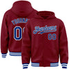 Custom Crimson Royal-White Bomber Full-Snap Varsity Letterman Hoodie Jacket