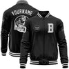 Custom Black White Bomber Varsity Letterman Zipper Jacket