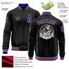 Custom Black Royal-Red Bomber Varsity Letterman Zipper Jacket