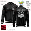 Custom Black White Bomber Varsity Letterman Zipper Jacket