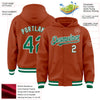 Custom Texas Orange Kelly Green-White Bomber Full-Snap Varsity Letterman Hoodie Jacket