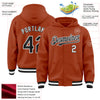 Custom Texas Orange Black-White Bomber Full-Snap Varsity Letterman Hoodie Jacket