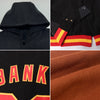 Custom Texas Orange Cream-Black Bomber Full-Snap Varsity Letterman Two Tone Hoodie Jacket