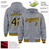 Custom Gray Black-Gold Bomber Full-Snap Varsity Letterman Hoodie Jacket