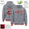 Custom Gray Maroon-Cream Bomber Full-Snap Varsity Letterman Hoodie Jacket