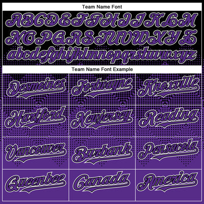 Custom Black Purple-White Gradient Square Shape 3D Pattern Design Bomber Full-Snap Varsity Letterman Hoodie Jacket