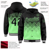 Custom Black Pea Green-White Gradient Square Shape 3D Pattern Design Bomber Full-Snap Varsity Letterman Hoodie Jacket