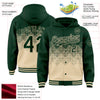 Custom Green Cream Gradient Square Shape 3D Pattern Design Bomber Full-Snap Varsity Letterman Hoodie Jacket