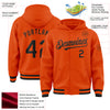 Custom Orange Black Bomber Full-Snap Varsity Letterman Hoodie Jacket