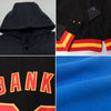 Custom Powder Blue Red-Black Bomber Full-Snap Varsity Letterman Two Tone Hoodie Jacket