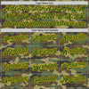 Custom Camo Green-Gold Bomber Full-Snap Varsity Letterman Salute To Service Hoodie Jacket