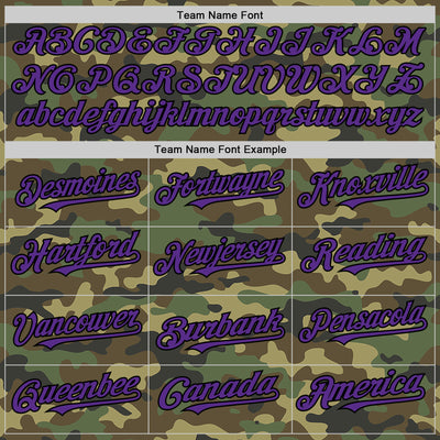 Custom Camo Purple-Black Bomber Full-Snap Varsity Letterman Salute To Service Hoodie Jacket