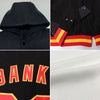 Custom White Orange-Black Bomber Full-Snap Varsity Letterman Hoodie Jacket