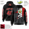 Custom Black Red-Gray Peru Peruvian Flag 3D Bomber Full-Snap Varsity Letterman Hoodie Jacket