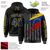 Custom Black Royal Yellow-Gray Venezuela Venezuelan Flag 3D Bomber Full-Snap Varsity Letterman Hoodie Jacket