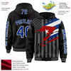 Custom Black Royal-Gray Cuba Cuban Flag 3D Bomber Full-Snap Varsity Letterman Hoodie Jacket