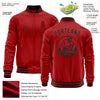 Custom Red Black Bomber Varsity Letterman Zipper Jacket