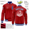 Custom Red White-Royal Bomber Varsity Letterman Zipper Jacket