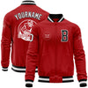 Custom Red White-Black Bomber Varsity Letterman Zipper Jacket