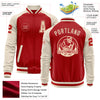 Custom Red Cream Bomber Varsity Letterman Two Tone Zipper Jacket