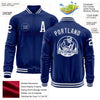 Custom Royal White Bomber Varsity Letterman Zipper Jacket