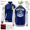 Custom Royal Yellow-White Bomber Varsity Letterman Two Tone Zipper Jacket