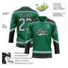 Custom Kelly Green Gray-Black Hockey Lace Neck Jersey