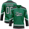 Custom Kelly Green Gray-Black Hockey Lace Neck Jersey