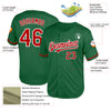 Custom Kelly Green Red-White Mesh Authentic Throwback Baseball Jersey